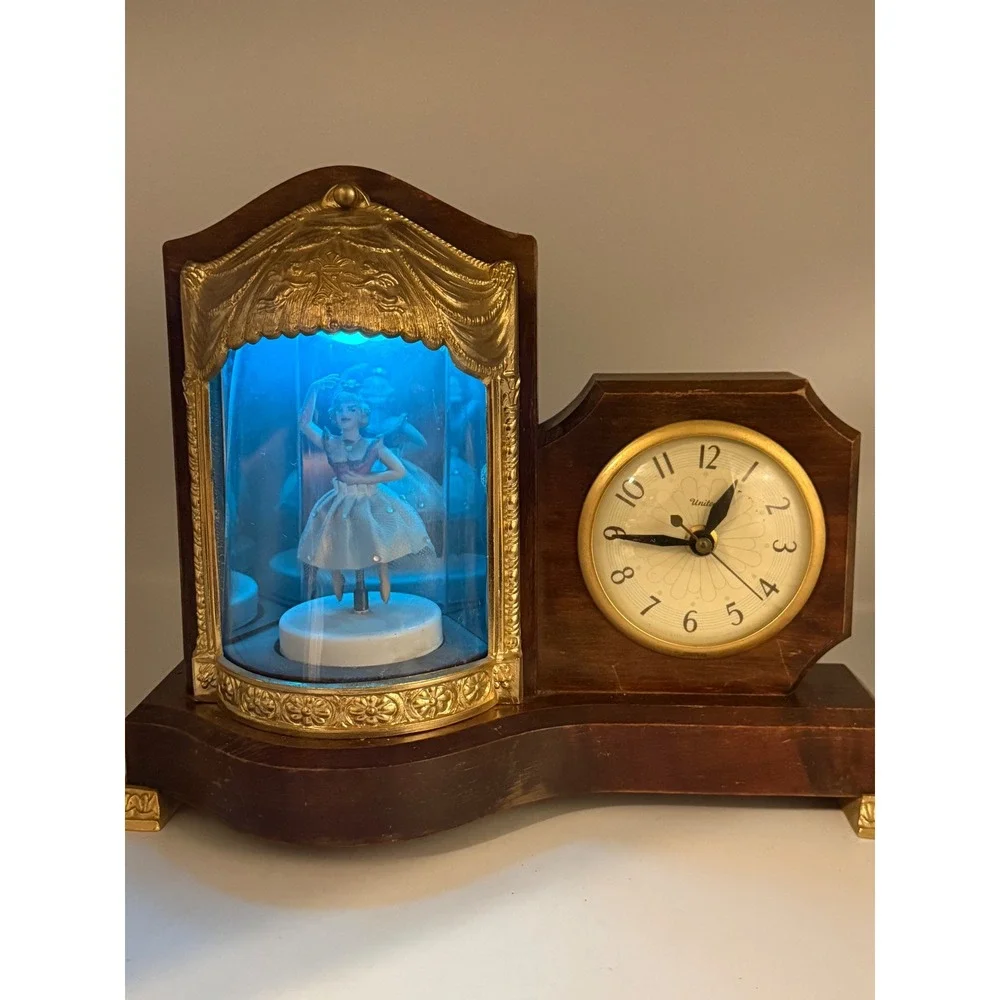 Vintage United Clock Corp Model 870 Ballerina Animated Musical Electric Clock